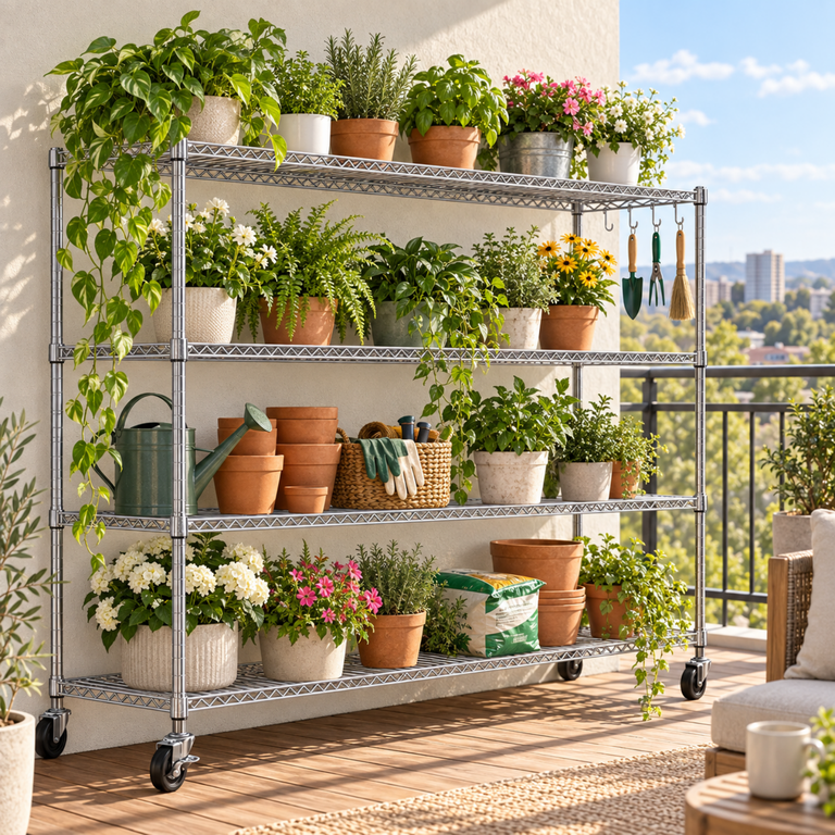 TrumanPick 4-Tier Heavy-Duty Wire Shelving Unit, Chrome, 2400 Lbs photo 8