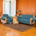 thumbnail image 3 of Subrtex 1-Piece Reversible Sofa Cover Quilted Slipcover (Armchair, Blue), 3 of 8
