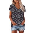 thumbnail image 4 of Summer Tops Viikei Womens Summer Short Sleeve Tunic Tops,Women's New Short-sleeved V-neck Pullover Casual Printed Fashion Top Multicolor S, 4 of 7