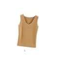 thumbnail image 4 of Minnieouse Ropa interior térmica para mujer, chaleco, Otoño Invierno, hogar, escuela, exterior, capa básica, cuerpo delgado, Tops cálidos, ropa interior Camisetas sin mangas Caqui Minnieouse AP013513-09, 4 of 6
