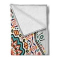 thumbnail image 2 of Tribal Soft Flannel Fleece Throw Blanket, Abstract Style Themed Boho Sun Pattern Art Print on Greyscale Background, Cozy Plush for Indoor and Outdoor Use, 60" x 80", Turquoise and Coral, by Ambesonne, 2 of 5