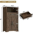 thumbnail image 2 of Farmhouse Floor Storage Cabinet with Drawers & 2 Barn Doors, Wood Bathroom Storage Cabinet with Roman Column Decor, Farmhouse Storage Cabinets with Adjustable Shelf & Door Cabinets, Rustic Brown, 2 of 8