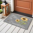 thumbnail image 4 of 2x3 Ft Entryway Area Rug, You Are My Sunshine Kitchen Rug Runner Washable Floor Mat, Yellow Sunflowers Cute Bees Heart Grey Non Slip Indoor Door Mat Throw Carpet for Bathroom Living Room Bedroom, 4 of 8