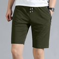 thumbnail image 1 of toraway Men Summer Casual Short Elastic Waist Workout Short Drawstring Casual Short Pants With Zipper Pockets L, 1 of 3