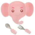 thumbnail image 1 of MasteelfCA 1 Set Baby Feeding Bowl Silicone Weaning Plate Cartoon Suction Bowl Fork Spoon, 1 of 8
