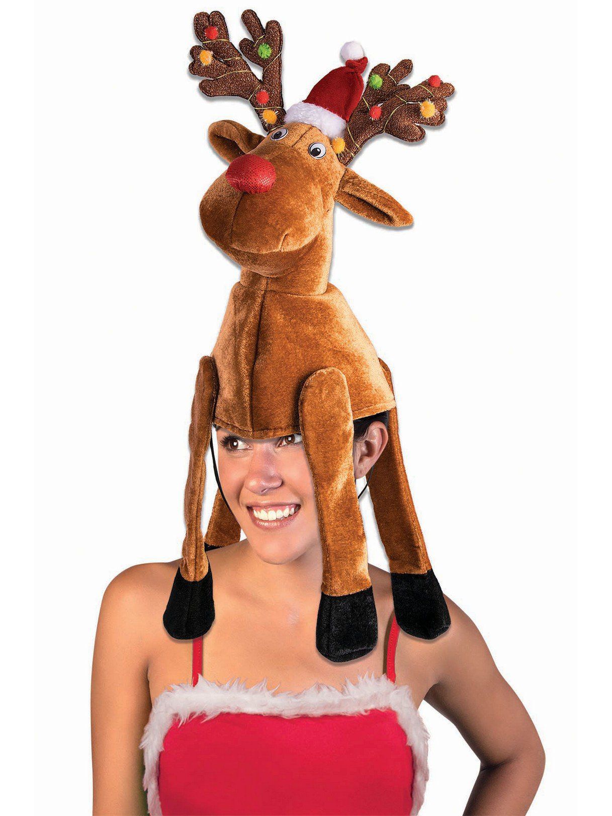 reindeer with hat