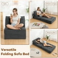 thumbnail image 4 of Hommpa Folding Sofa Bed Foldable Couch Bed Convertible Futon Chair with High Density Foam Filling with Pillow, Comfort Chair Bed for Living Room for Holiday Festival, Gray, Single, 4 of 12