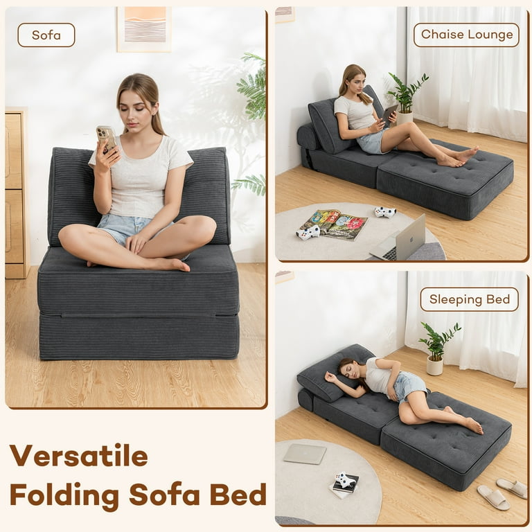 Hommpa Folding Sofa Bed Foldable Couch Bed Convertible Futon Chair