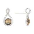 thumbnail image 1 of Arete para Mujer con Cristal Swarovski  en Forma de Perla Infinito– Bañado en Rodio– Arete Elegante y Brillante, Aretes de Mujer de Moda– Joyería para Mujer de Moda– Regalo especial Ortiz Espinosa Temporada, 1 of 2