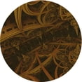 thumbnail image 1 of Ahgly Company Machine Washable Indoor Round Transitional Dark Bronze Brown Area Rugs, 5' Round, 1 of 7
