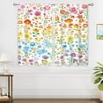 thumbnail image 3 of Colorful Boho Floral Small Kitchen Curtains Watercolor Flower Window Treatment Plant Bohemian Rod Pocket Cafe Short Window Curtains for Bathroom Dining Room Tier Treatment Drapes 28x40 inch, 3 of 6