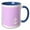 Blue/White, variant on 3drose, Contemporary Modern Nautical White Sailboat Anchor in Corner on Girly Pink with White Border, 11oz Mug