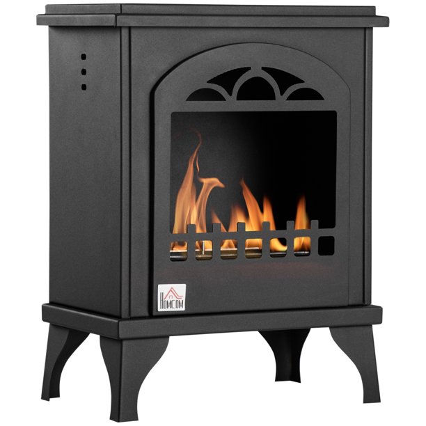 Ethanol Fireplace, 9.75" Freestanding Stove Heater 0.4 Gal Max