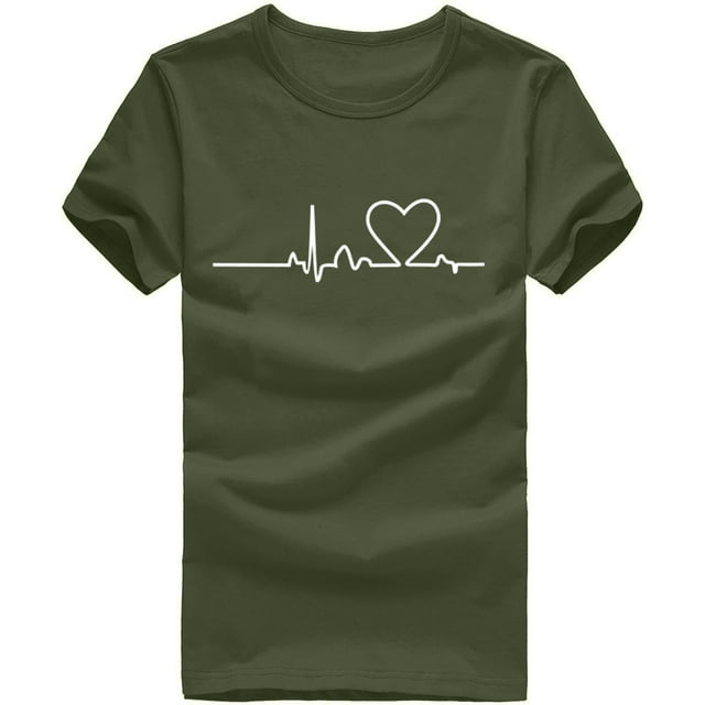 XMMSWDLA Womens Short Sleeve Casual Basic T Shirts Summer Ruffle Plain Round Neck Loose Fit Tee Tops Blouses Army Green Work Tops for Women