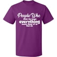 thumbnail image 2 of OXI T-Shirt - People Who Know Everything, Basic Casual T-Shirt for Men's and Women Fleece T-Shirt Short Sleeve - Purple Medium, 2 of 3