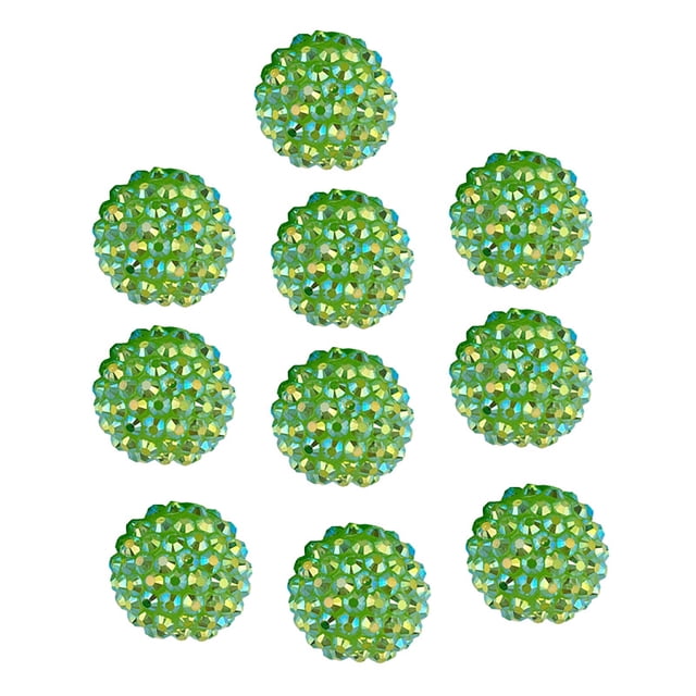 10 cuentas de 20 mm con agujeros grandes, brillantes, coloridas, para joyería, fabricación de joyas, bolígrafos, llaveros, collares, redondas y brillantes.