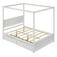 thumbnail image 6 of Aukfa Canopy Bed Frame with 2 Storage Drawers, 4-Post Full Platform Bed with Headboard for Adults Kids, Wood - White, 6 of 8