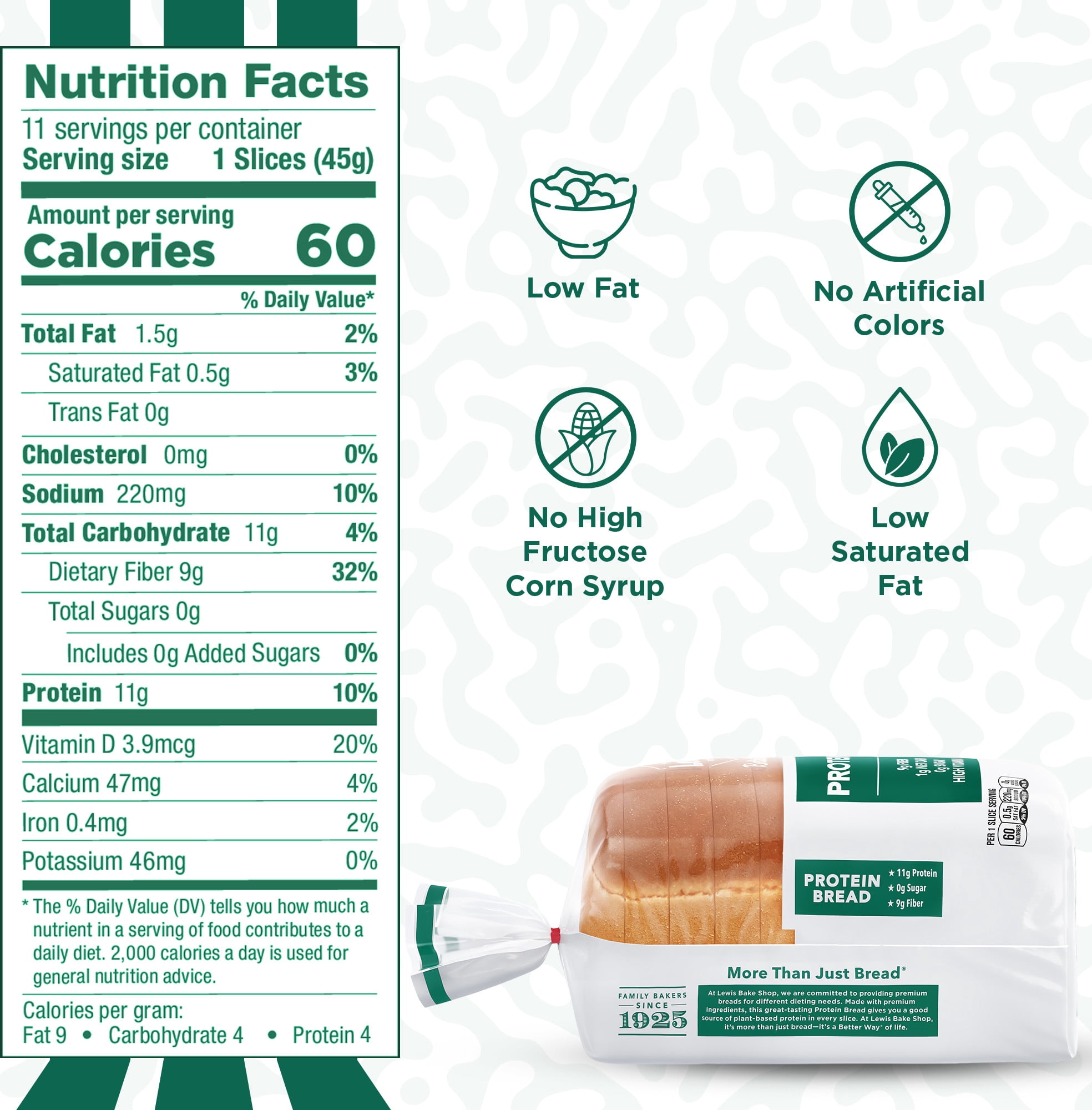 Lewis Bake Shop Better Way Protein Bread, 17.5 oz