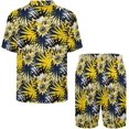 thumbnail image 3 of PRIYAL Men's Short Sleeve Pajama Sets Button Down Collar Sleepwear Soft Lounge Pjs Set Lightweight Men's Outfits, 3 of 9