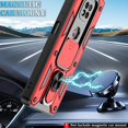thumbnail image 6 of Moto G Power 2021 Case, with HD Screen Protector (Not Fit 2020/2022), Heavy Duty Shockproof Phone Cover with Magnetic Kickstand Ring for Motorola Moto G Power 2021, Red, 6 of 14