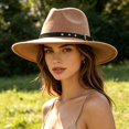 thumbnail image 2 of LIUYUNNN Cowboy Hats for Boys Timeless Fedora Hat For And – Wide Brim Jazz Style With Ethnic Design Flat Unisex Fashion Headwear, One Size, 2 of 4