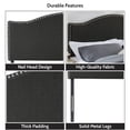 thumbnail image 4 of Queen Size Upholstered Nail Trim Head Headboard, 12 Adjustable Positions, Wall Mounted Linen Fabric Headboard in Dark Gray, 4 of 10