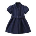 thumbnail image 4 of WERYOUNG Mid Length Girls Dresses Elegant Long Sleeve Lapel Collar Button Down Back To School Dresses For Girls Kids Breathable Sundress, 4 of 4