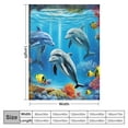 thumbnail image 4 of Fenyluxe Dolphins Fish Corals Throw Blanket Bedding Cozy Lightweight for Couch Sofa Bed All Seasons Soft Plush Blankets 50x60in, 4 of 6