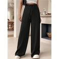thumbnail image 6 of Women'S High Waist Slim Fit Draped Casual Tie Front Wide Leg Pants Black XXL, 6 of 9