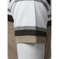 thumbnail image 3 of FashionOutfit Men's Basic Casual Short Sleeves Stripe 3 Button Placket Polo Shirt, 3 of 4