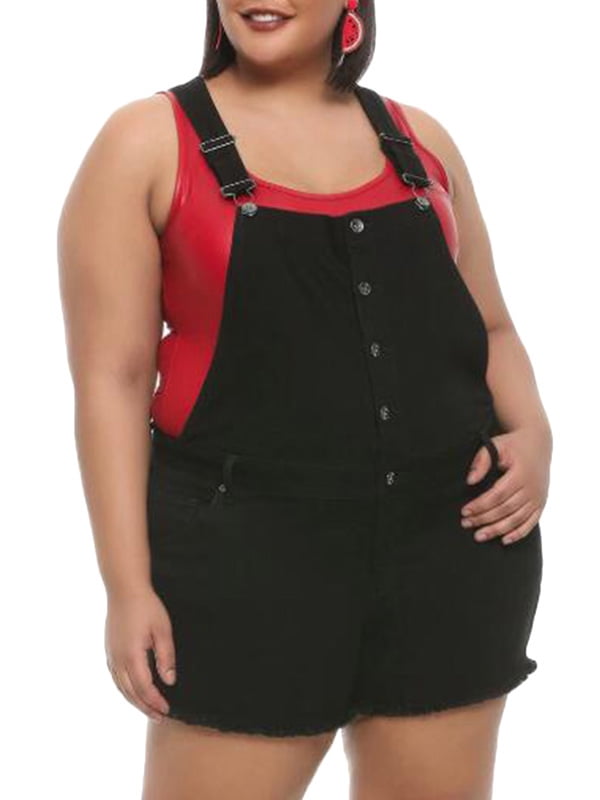 women's plus size dungaree dress