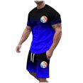 thumbnail image 1 of toraway Ensemble Court pour Hommes 2 Pcs Chemise Mode Décontractée Été Manches Courtes Col Rond Sport Dégradé T-Shirt Manches Courtes TG, 1 of 4
