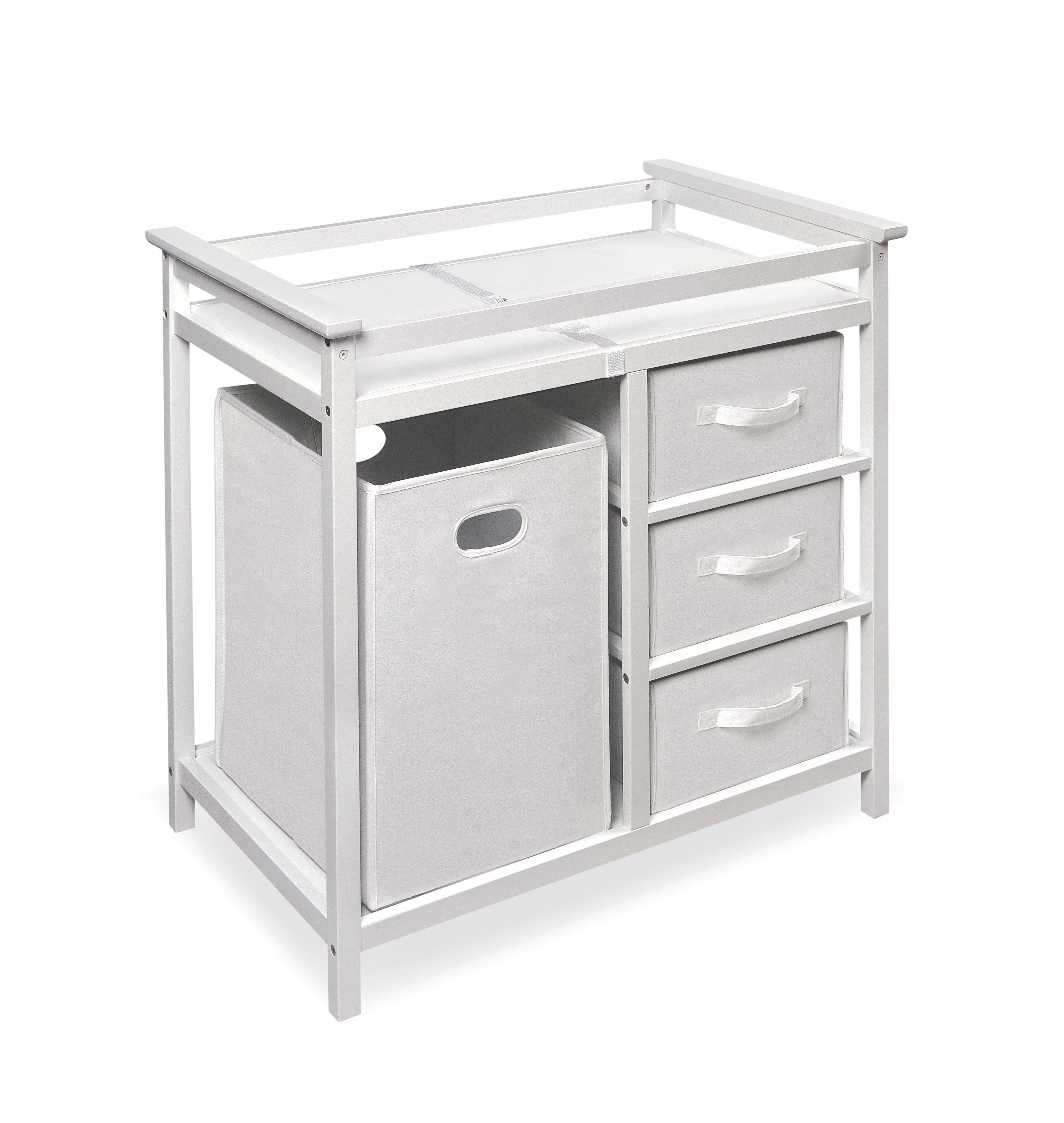 white modern changing table