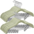 thumbnail image 1 of Perchas para pantalones SONGMICS, paquete de 30 unidades, de terciopelo con clips ajustables, 1 of 7