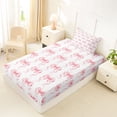 thumbnail image 4 of jejeloiu Cute Bows Twin Sheet Sets,Pink White Bedding For Bowknot Lover 3pcs, 4 of 6