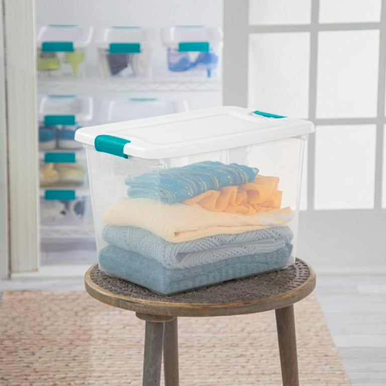 Sterilite 25 Qt. Capacity Clear Plastic Storage Tote Bins with