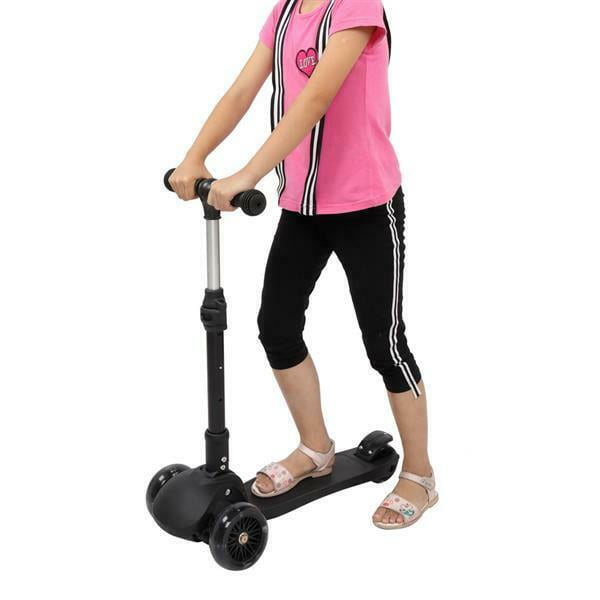 Kick Scooter Kids Adult Scooter with Foldable, Adjustable Height, Light Up 3-Wheels Best Gifts for Kids, Boys Girls