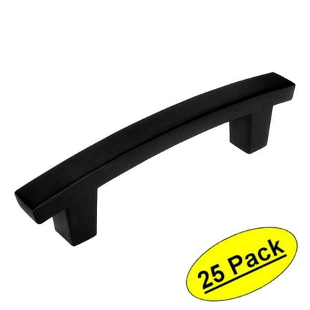 Black Cabinet Pull Cosmas 5235FB Flat Black Contemporary Cabinet Hardware Handle Pull - 3