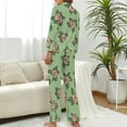 thumbnail image 2 of Rose Illustration Women's Long Sleeve Flannel Pajama Set Sleepwear M, 2 of 5