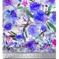 thumbnail image 1 of Soimoi Crepe Silk Fabric Flower & Leaves Watercolor Decor Fabric Printed Yard 42 Inch Wide, 1 of 3