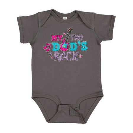 

Inktastic My Two Dads Rock with Guitar Gift Baby Girl Bodysuit