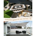 thumbnail image 4 of Sun Shade Sail 6.5x10Ft Boho Moroccan Brown Black and White Striped Geometric Uv Block Sunshade Canopy Outdoor Shade Cover Rectangle Shade Cloth For Patio Garden Yard Deck Pergola, 4 of 6