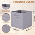 thumbnail image 2 of PinkSheep Collapsible Fabric Cube Storage Bins, Foldable Storage Cubes Organizer Bins Basket (10.5" x 10.5"), Gray, 6 Pack, 2 of 8
