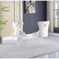thumbnail image 5 of Maklaine Velvet Navy Blue Side Chairs Rectangular Silver Nailhead Trim 25" L x 22" W x 39" H Unassembled, 5 of 9