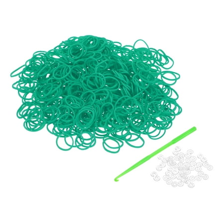 600Pcs Loom Rubber Band Kit with 25Pcs S-Clips and 1Pcs Hook, Dark Green