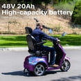 thumbnail image 4 of New & Improved 3-Wheel Mobility Scooter for Adults & Seniors - 500 lb Heavy Duty Capacity,31-Mile Range,800W Power for Outdoor Use by Arshin,All-Day Riding,Easy to Use(Purple), 4 of 15