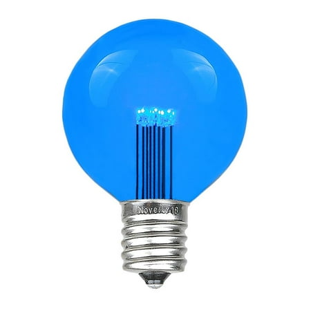 

Novelty Lights 5 Pack LED G50 Outdoor Patio Globe Replacement Bulbs Blue E17/C9 Base 1 Watt