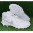 thumbnail image 1 of N I-K-E A i r-Jor-dan 1 Retro Mid TD Football Cleats White Grey Fog Size 14.5 FJ6805, 1 of 5