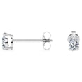 thumbnail image 3 of JeenMata Pendientes Minimalistas con Forma de Lágrima de Diamante de 0,38 Quilates y Estilo Solitario, Chapado en Oro Blanco de 18 K sobre Plata, 3 of 5