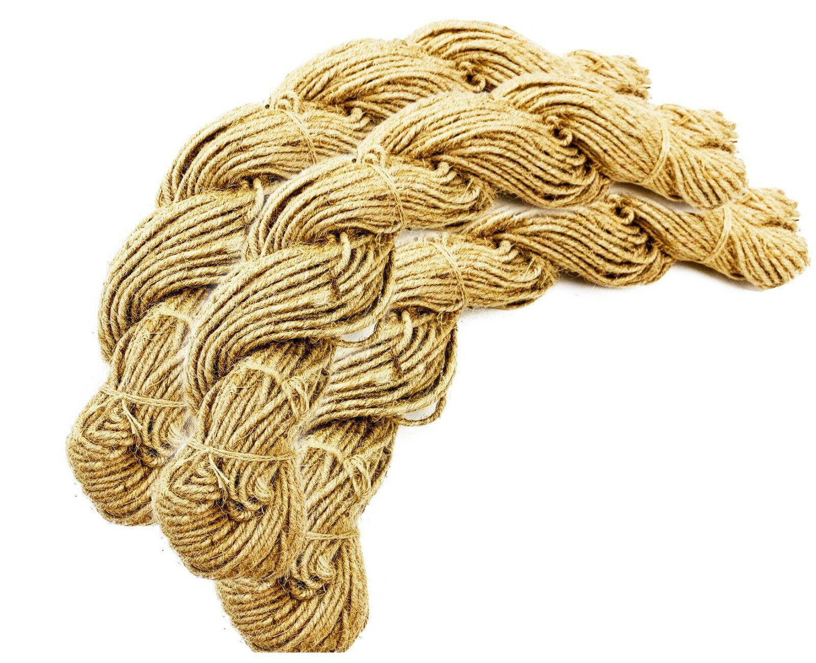 3 Pack -5 ply Thick Jute burlap Rope Twine in Hanks, 4 mm 600 feet heavy  twill 